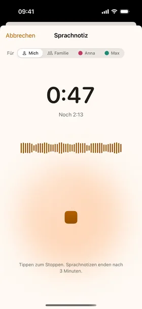 Der Rekorder, die Live Activity.