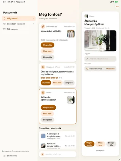 Egy fotójegyzet, automatikus feloldás.