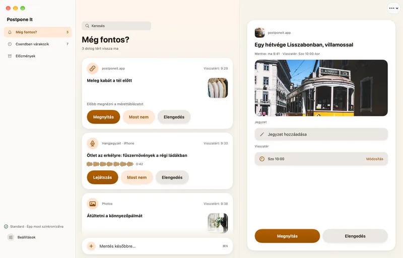 Egy link a saját élő oldalkártyájával.