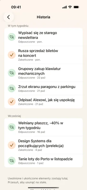 Historia, automatyczne odpuszczenie.